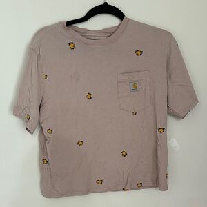 Carhartt Mauve Pocket Tee with Yellow Bee Motifs